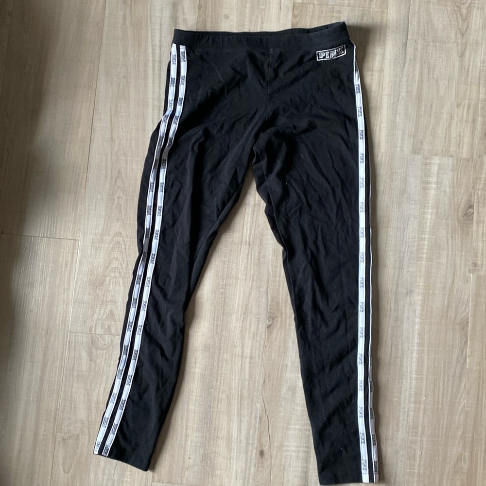 Pink Victoria’s Secret leggings with double side logo